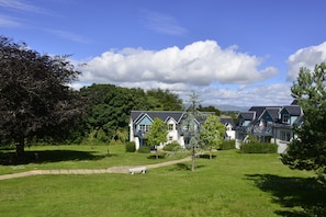View from the rear decking area towards Gleneagles Golf Course