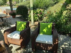 naturally shaded patio area