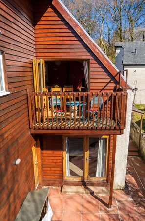 The balcony overlooks our private courtyard