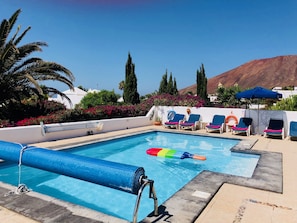 Fully heated pool both by solar and electric meaning that a perfect temperature 