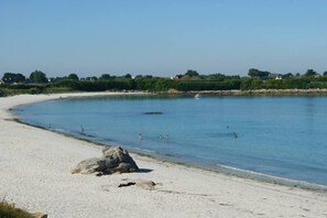 Vue plage du terrain,à 18M de la maison, plage de sable fin,accès par escalier