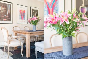 Detail in the apartment's dining room