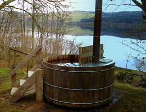 Wood fuelled hot tub