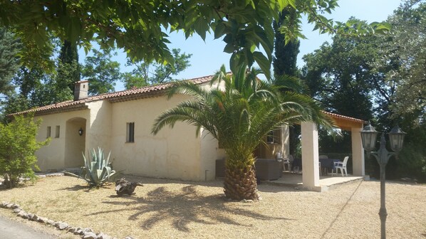 Front of house and side terrace