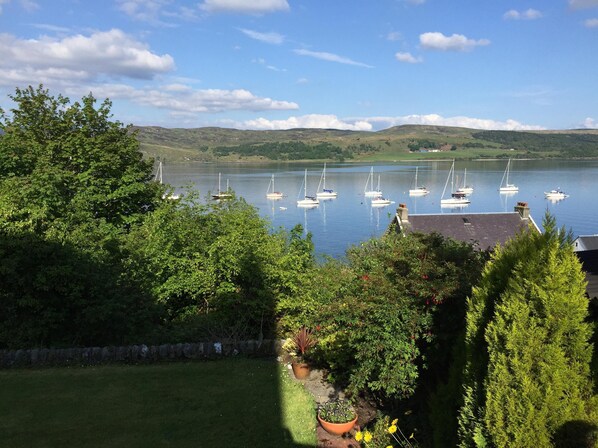 A morning view from picnic table  in front garden