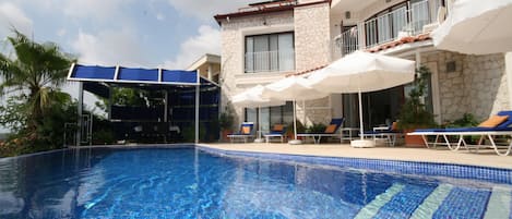 The stylish outside of Villa Cinar with private pool & terrace.