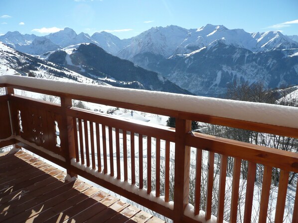 La terrasse, plein sud, en hiver