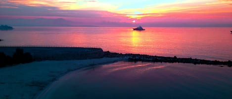 Sunrise from the living room balcony.