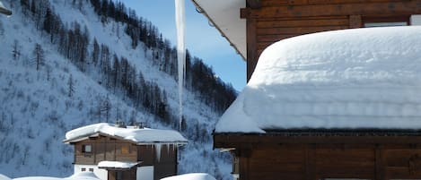 Icicles hanging from the roof!