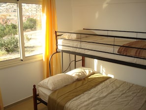 2nd bedroom with double and single bed (bunk style)