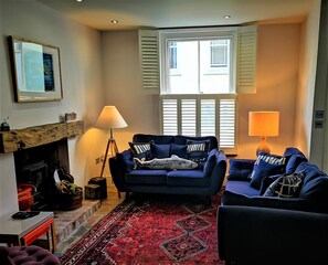 Lounge with woodburner