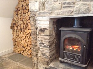 log burner in the sitting room
