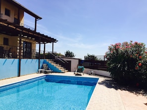 The view from the pool with new pergola above.  Loads of shade.