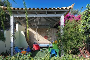 Playground for children under a pergola