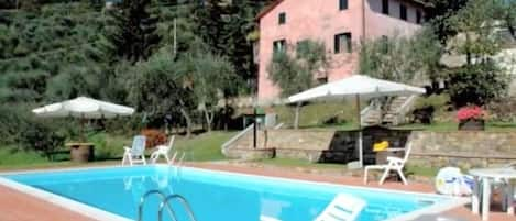 House view from the pool.
