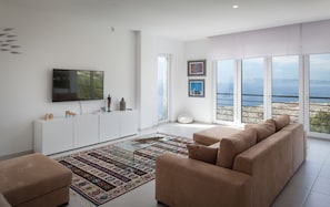 living room with sea view