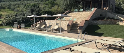 Pool and view of terrace and house