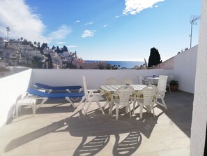 Sun terrace with sea views
