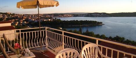 Private balcony with fantastic sea and sunset view.