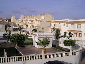 A view of the pool and gardens - from the bedroom