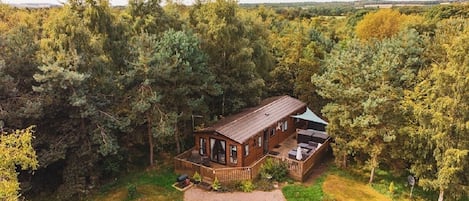 Stag Lodge picture taken from above by a drone.