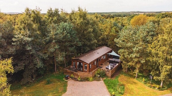 Stag Lodge picture taken from above by a drone.