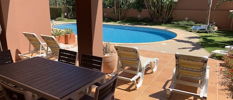 Large Sunny Terrace With Direct Access To The Pool And Gardens