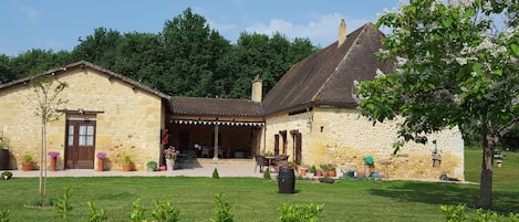 Lovely stone house & separate Gite set in five and a half acres with private plunge pool for guests