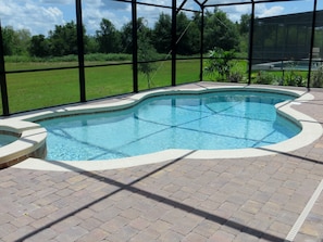 Large extended swimming pool