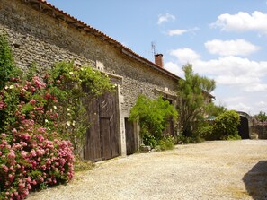 Your driveway, ample parking. The barns are private to the house.