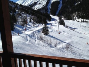 A lovely view showing that we are on the slopes.  Ski-in-ski-out bliss!