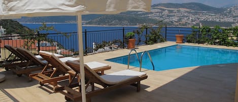 View over Kalkan Bay from the pool