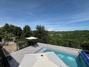 STELLA - Pool area next to the house, stunning view