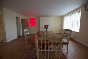 Attractive wooden furniture throughout the apartment