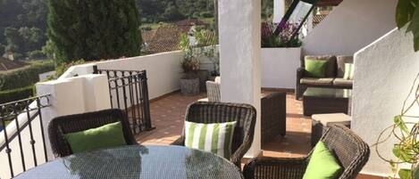 Main terrace overlooking the pool