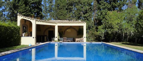 Swimming pool of 15 x 6 m. and outdoor dining area