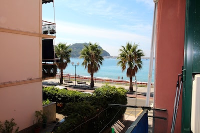 20 meters from the beach, 4 beds, terrace, sea view - FREE WIFI