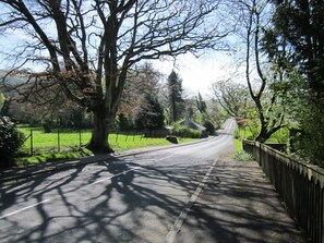 Quiet road next to the cottage.