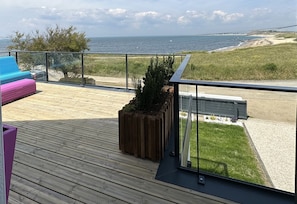 La terrasse de l'étage 
vue mer