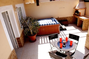 Aerial shot view taken of spacious front terrace