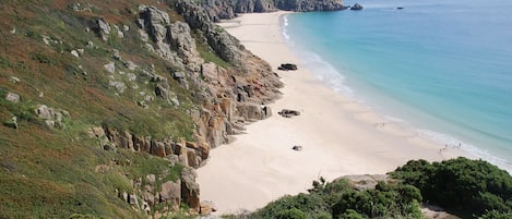 Pedny Beach and Logan Rock 15 minutes walk