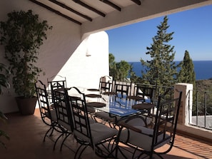 Exterior Dining Terrace overlooking the beautiful Mojacar coastline