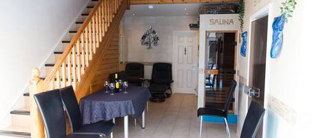 Dining/relaxing area in the spa