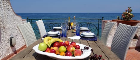 terrace overlooking the sea