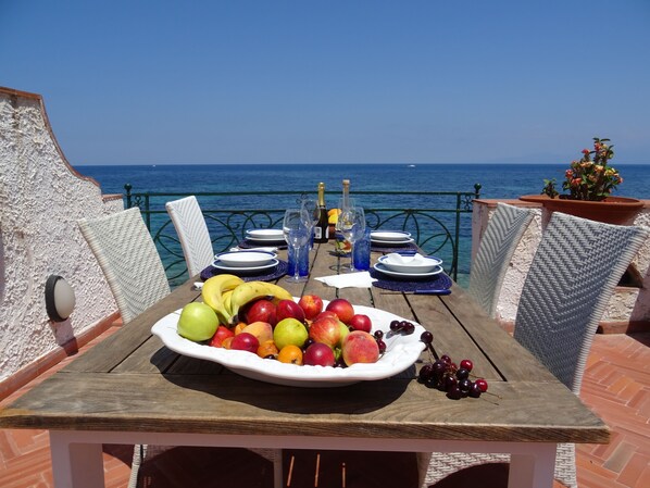 terrace overlooking the sea