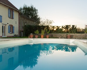 pool at sunset