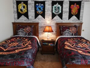 Harry Potter themed twin bedroom.