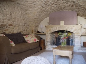 Living Room with Large Feature Fire Place 