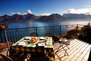 Two private lake view balconies to take in the lake and mountain views.