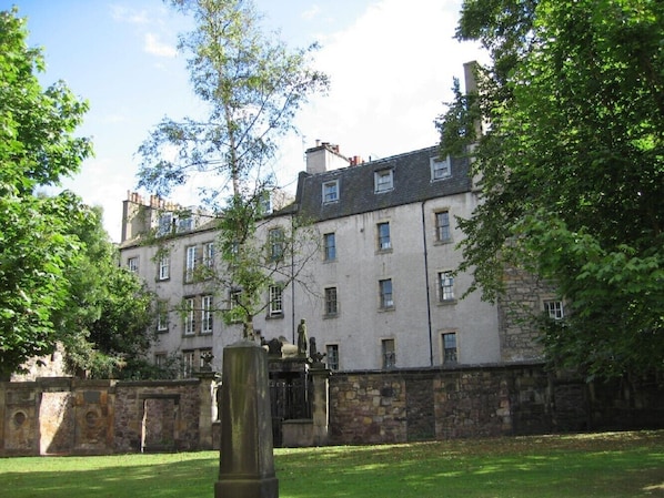 The apartment from Greyfriars churchyard